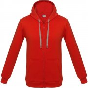 Толстовка на молнии с капюшоном Unit Siverga Heavy, красная