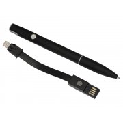 Ручка металлическая шариковая «Connect» с кабелем USB 2 в 1