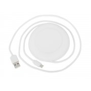 Беспроводное зарядное устройство «Disc» со встроенным кабелем 2 в 1 арт. 590958