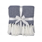 Плед акриловый с белой бахромой «Tassel»