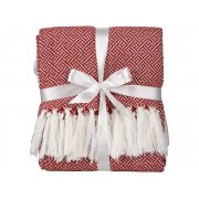 Плед акриловый с белой бахромой «Tassel»