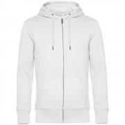 Толстовка с капюшоном на молнии унисекс King, белая