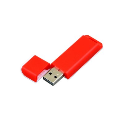 USB 2.0- флешка на 64 Гб с оригинальным двухцветным корпусом