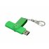 USB 2.0- флешка на 32 Гб с поворотным механизмом и дополнительным разъемом Micro USB