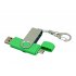 USB 2.0- флешка на 32 Гб с поворотным механизмом и дополнительным разъемом Micro USB