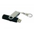 USB 2.0- флешка на 32 Гб с поворотным механизмом и дополнительным разъемом Micro USB