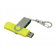 USB 2.0- флешка на 16 Гб с поворотным механизмом и дополнительным разъемом Micro USB