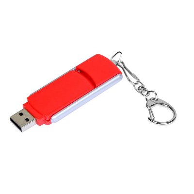 USB 2.0- флешка промо на 64 Гб с прямоугольной формы с выдвижным механизмом