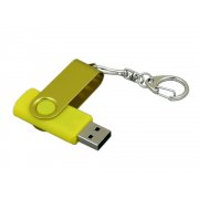 USB 2.0- флешка промо на 64 Гб с поворотным механизмом и однотонным металлическим клипом