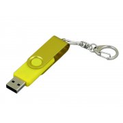 USB 2.0- флешка промо на 64 Гб с поворотным механизмом и однотонным металлическим клипом