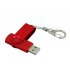 USB 2.0- флешка промо на 64 Гб с поворотным механизмом и однотонным металлическим клипом