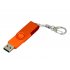 USB 2.0- флешка промо на 64 Гб с поворотным механизмом и однотонным металлическим клипом