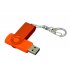 USB 2.0- флешка промо на 64 Гб с поворотным механизмом и однотонным металлическим клипом