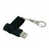 USB 2.0- флешка промо на 64 Гб с поворотным механизмом и однотонным металлическим клипом