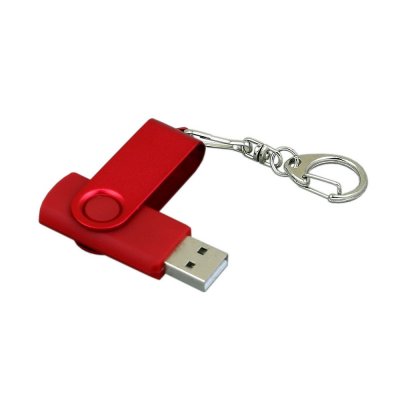 USB 2.0- флешка промо на 32 Гб с поворотным механизмом и однотонным металлическим клипом