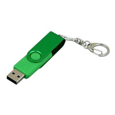 USB 2.0- флешка промо на 32 Гб с поворотным механизмом и однотонным металлическим клипом