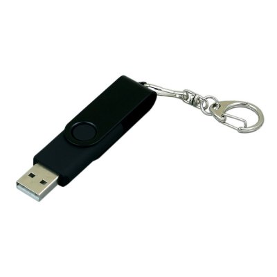 USB 2.0- флешка промо на 32 Гб с поворотным механизмом и однотонным металлическим клипом