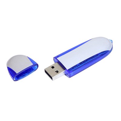 USB 2.0- флешка промо на 64 Гб овальной формы