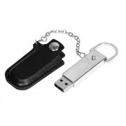 USB 2.0- флешка на 16 Гб в массивном корпусе с кожаным чехлом арт. 6214.16.07