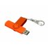 USB 2.0- флешка на 16 Гб с поворотным механизмом и дополнительным разъемом Micro USB