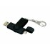 USB 2.0- флешка на 16 Гб с поворотным механизмом и дополнительным разъемом Micro USB