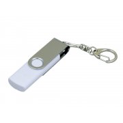 USB 2.0- флешка на 16 Гб с поворотным механизмом и дополнительным разъемом Micro USB