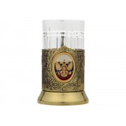 Подстаканник с хрустальным стаканом и ложкой «Российский»