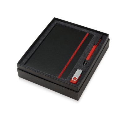 Подарочный набор «Q-edge» с флешкой, ручкой-подставкой и блокнотом А5