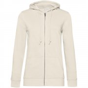 Толстовка на молнии с капюшоном женская BNC Organic, молочно-белая
