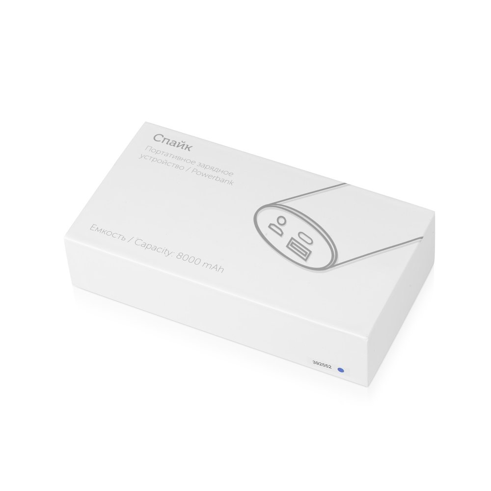 Внешний аккумулятор «Спайк», 8000 mAh арт. 392552 Внешний аккумулятор «Спайк», 8000 mAh арт. 392552