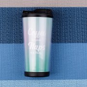 Термокружка PLAN под полиграфическую вставку,  350 мл прозрачный, черный арт. 33101