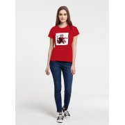 Футболка женская Carmen and Carwoman, красная