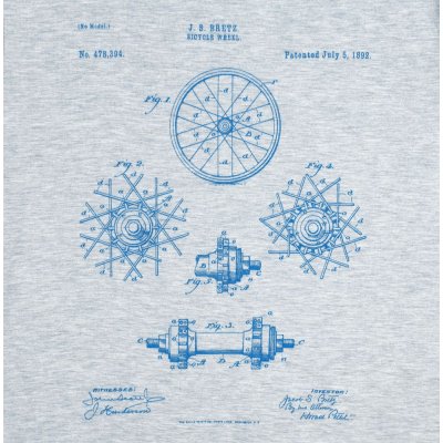Футболка приталенная Old Patents. Wheel, голубой меланж