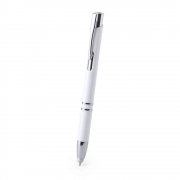 Шариковая ручка со стилусом TOPEN, белый, антибактериальный пластик белый