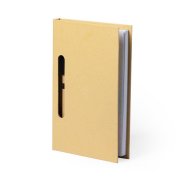 Блокнот со стикерами и ручкой KENDIL, рециклированный картон бежевый арт. 346543 Блокнот со стикерами и ручкой KENDIL, рециклированный картон бежевый арт. 346543