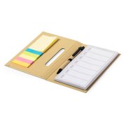Блокнот со стикерами и ручкой KENDIL, рециклированный картон бежевый арт. 346543 Блокнот со стикерами и ручкой KENDIL, рециклированный картон бежевый арт. 346543