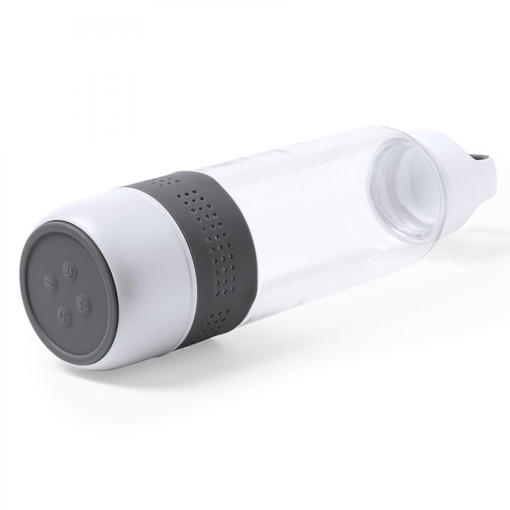 Бутылка для воды PADOW с bluetooth колонкой, 500 мл, пластик серый арт. 345819 Бутылка для воды PADOW с bluetooth колонкой, 500 мл, пластик серый арт. 345819