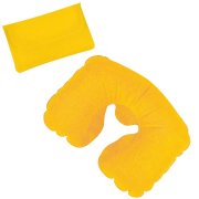 Подушка ROAD  надувная дорожная в футляре; желтый; 43,5х27,5 см; твил; шелкография Жёлтый