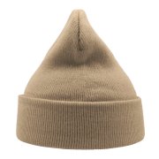 Шапка вязаная двойная WIND с отворотом Бежевый