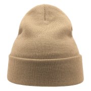 Шапка вязаная двойная WIND с отворотом Бежевый