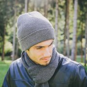 Шапка вязаная двойная WIND с отворотом Жёлтый