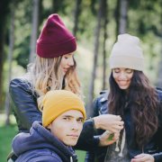 Шапка вязаная двойная WIND с отворотом Жёлтый