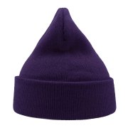 Шапка вязаная двойная WIND с отворотом Фиолетовый