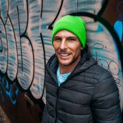 Шапка вязаная двойная WIND с отворотом Оливковый