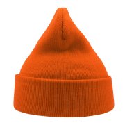 Шапка вязаная двойная WIND с отворотом Оранжевый