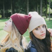 Шапка вязаная двойная WIND с отворотом Жёлтый