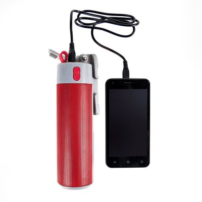 Bluetooth колонка TURBO TUBE с зарядным устройством (2000mAh) и моноподом Красный