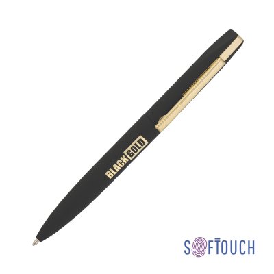Ручка шариковая "Mercury", покрытие soft touch черный с золотом