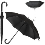 Зонт-трость ANTI WIND, пластиковая ручка, полуавтомат Черный