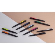 Ручка шариковая "Lip", черный/оранжевый, покрытие soft touch черный с зеленым